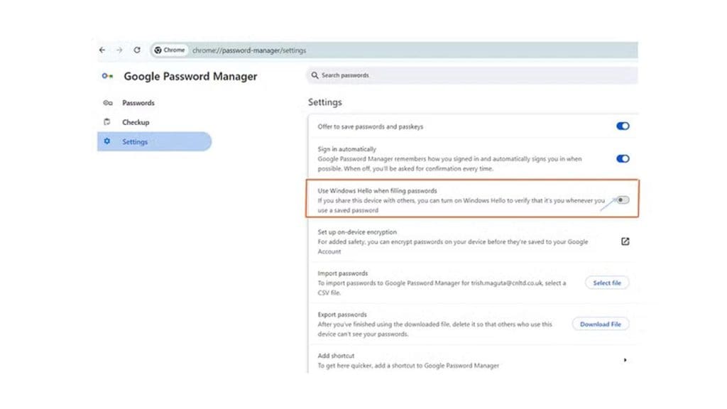 Chrome Autofill and Passwords