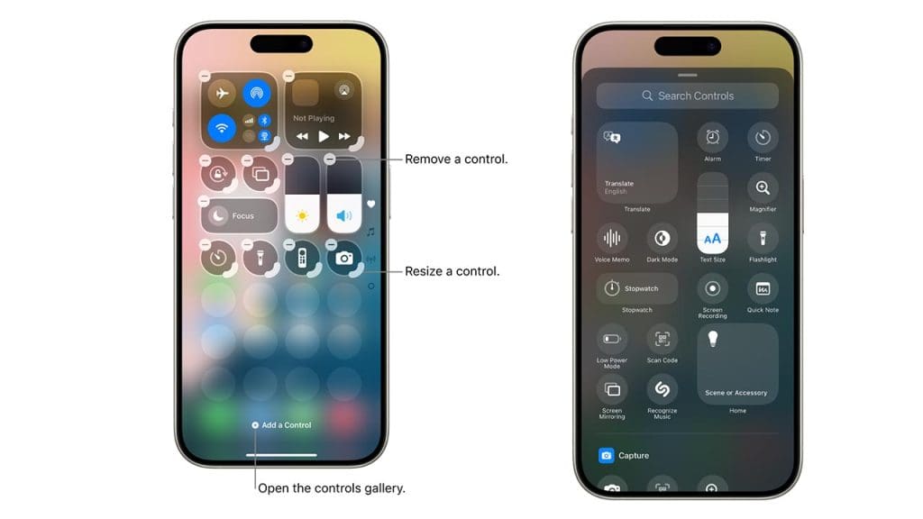 Customizable Control Center
