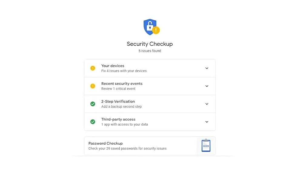 Google Account Security Checkup