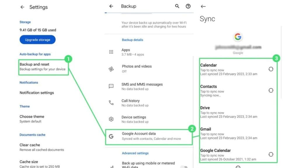 Google Photos Backup Settings