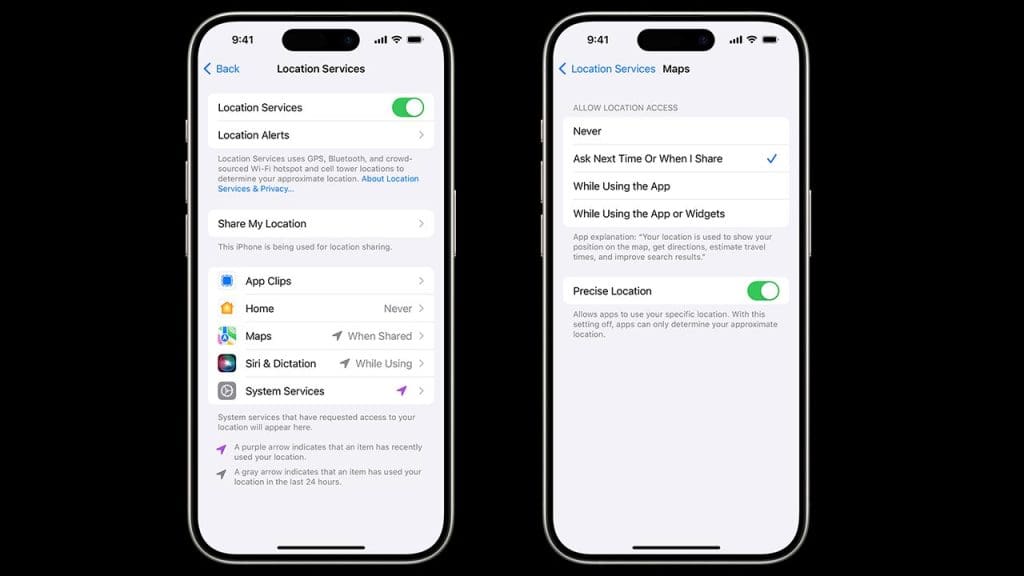 Location Services Settings