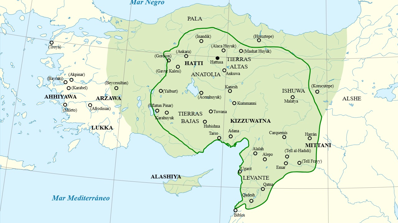 Image Credit: Map Hittite rule en.svg: Ikonact
derivative work: Rowanwindwhistler - CC BY-SA 4.0/Wiki Commons