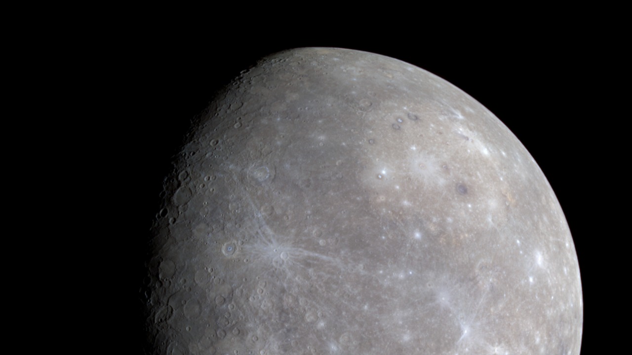 Image Credit: NASA/Johns Hopkins University Applied Physics Laboratory/Carnegie Institution of Washington. Edited version of Image:Mercury in color - Prockter07.jpg by Papa Lima Whiskey. - Public domain/Wiki Commons