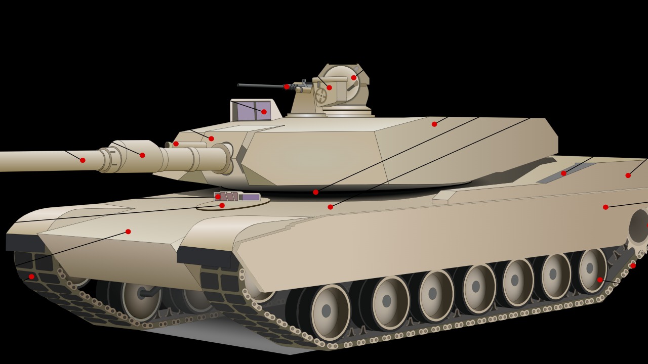 Image Credit: derivative work Dhatfield
M1 Abrams-TUSK.svg: *derivative work: Dhatfield
OCPA-2005-03-09-165522.jpg: US Military - CC BY-SA 3.0/Wiki Commons