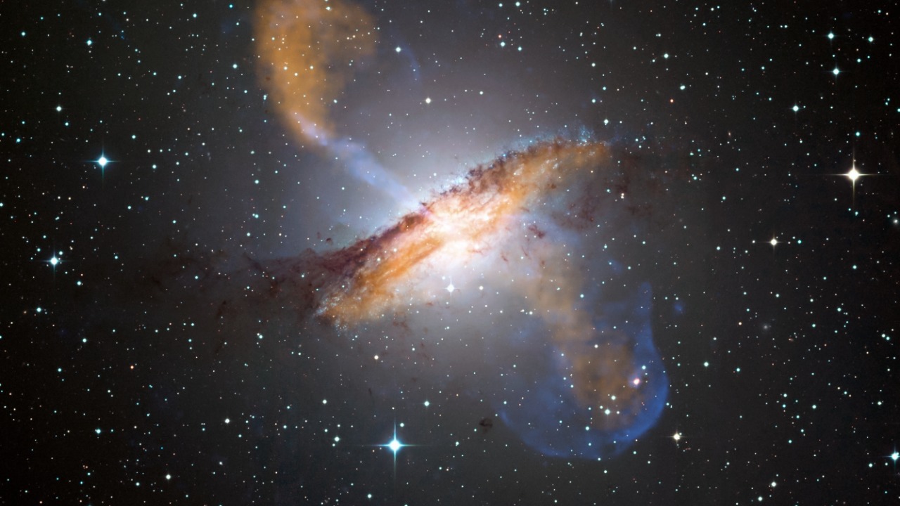 Image Credit: ESO/WFI (Optical); MPIfR/ESO/APEX/A.Weiss et al. (Submillimetre); NASA/CXC/CfA/R.Kraft et al. (X-ray)
Derivative work including grading and crop: Julian Herzog - CC BY 4.0/Wiki Commons