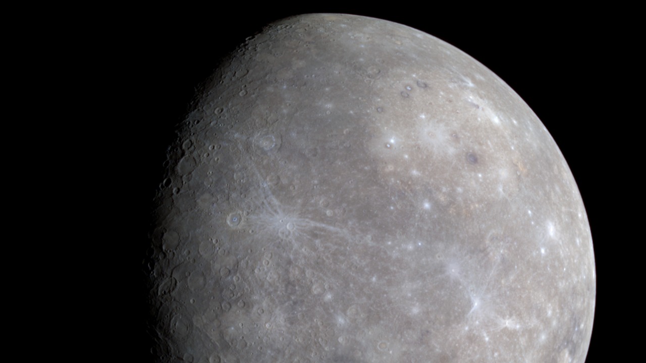 Image Credit: NASA/Johns Hopkins University Applied Physics Laboratory/Carnegie Institution of Washington. Edited version of Image:Mercury in color - Prockter07.jpg by Papa Lima Whiskey. - Public domain/Wiki Commons