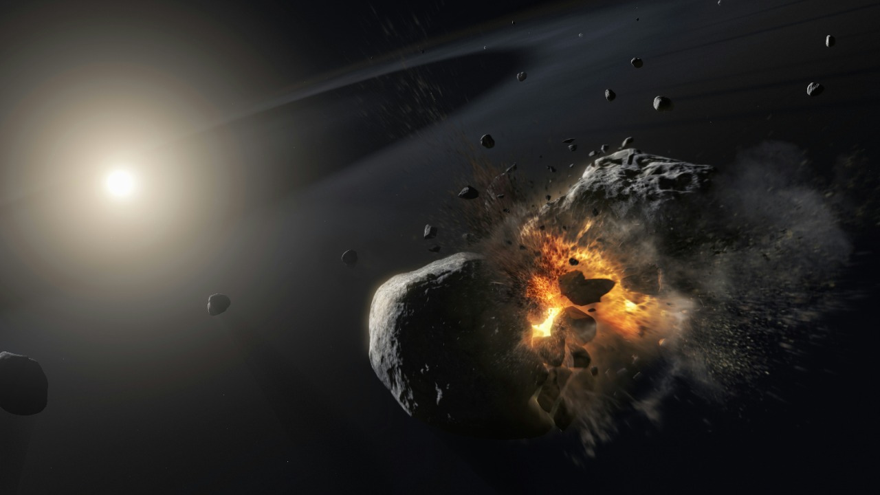 NASA catches asteroids smashing together for the 1st time