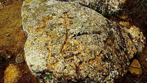 Engraved stones petrolifos in villanueva de las torres granada