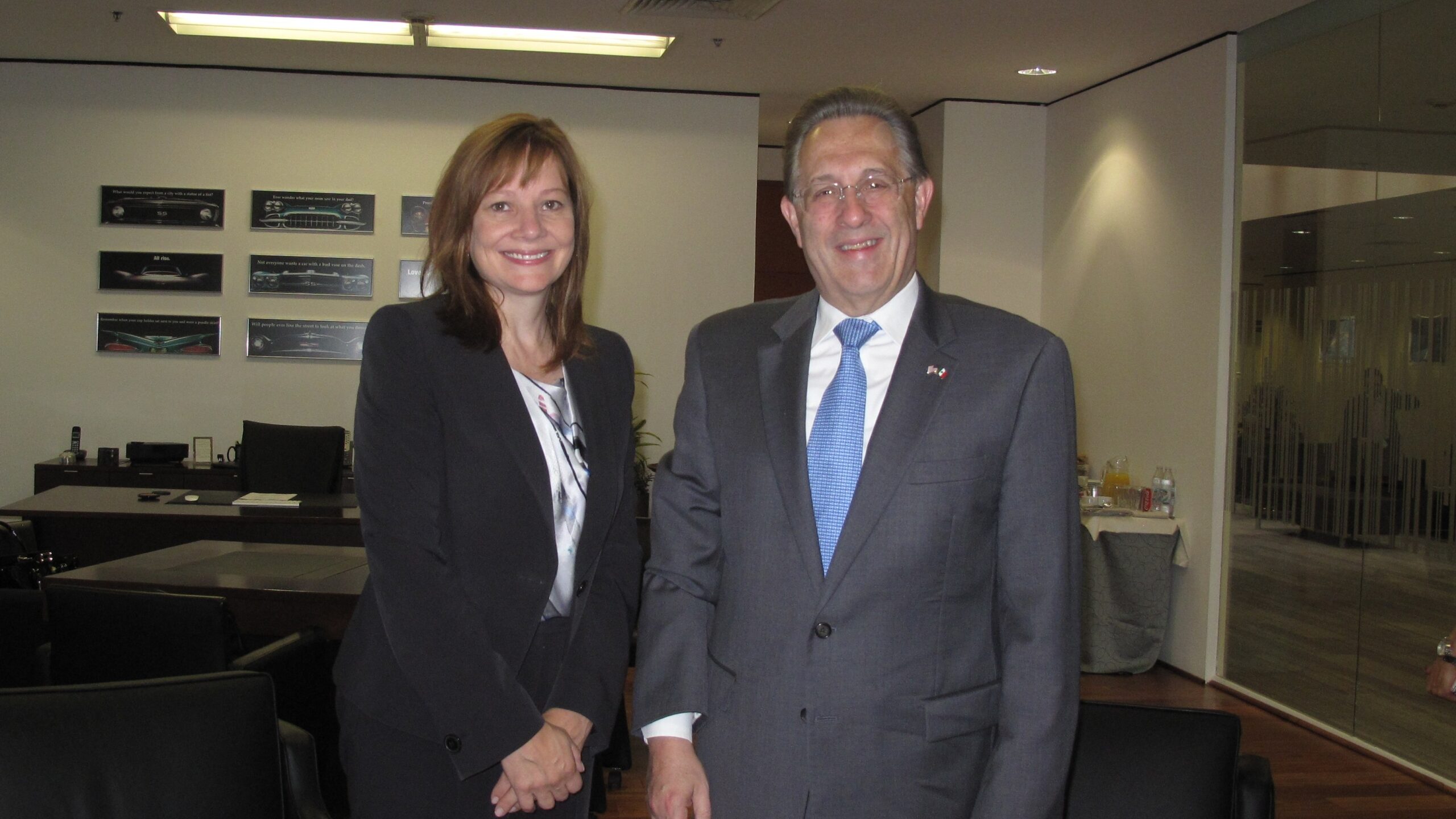 Ambassador Wayne with Mary Barra August 2014