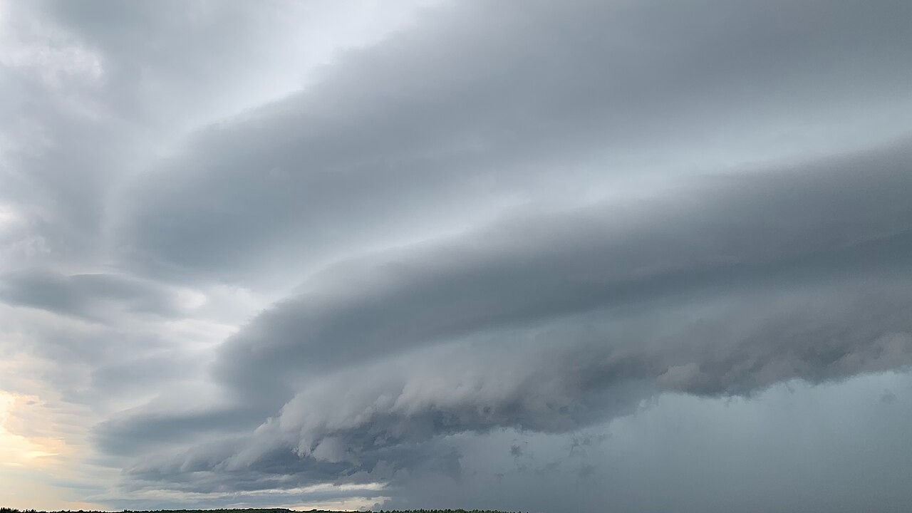 Charlton shelf cloud Striated/layered shelf cloud in Charlton, MA, USA on July 2, 2022