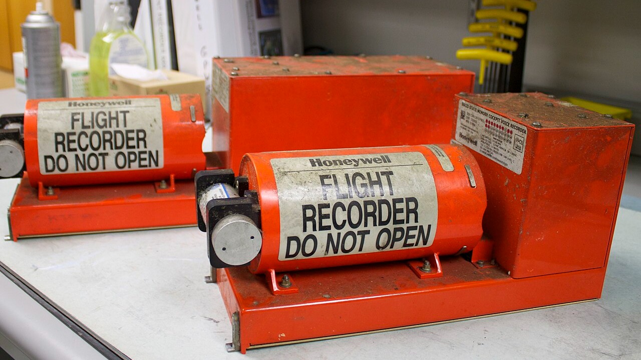 Asiana Airlines Flight 214's flight data recorder (left) and cockpit voice recorder (right) in NTSB's Washington lab.
