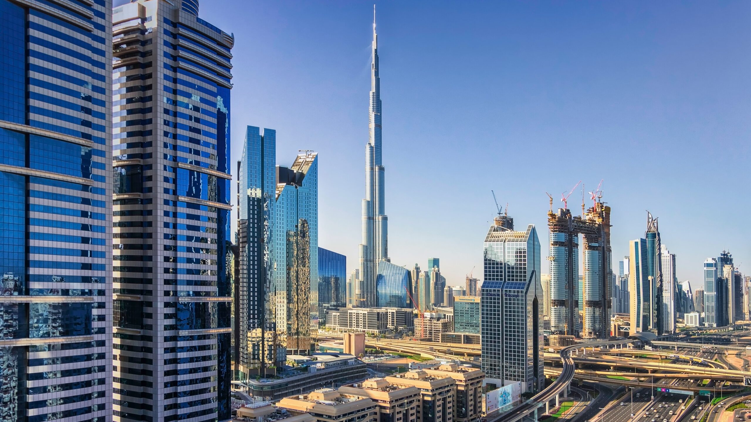 Burj Khalifa near city buildings