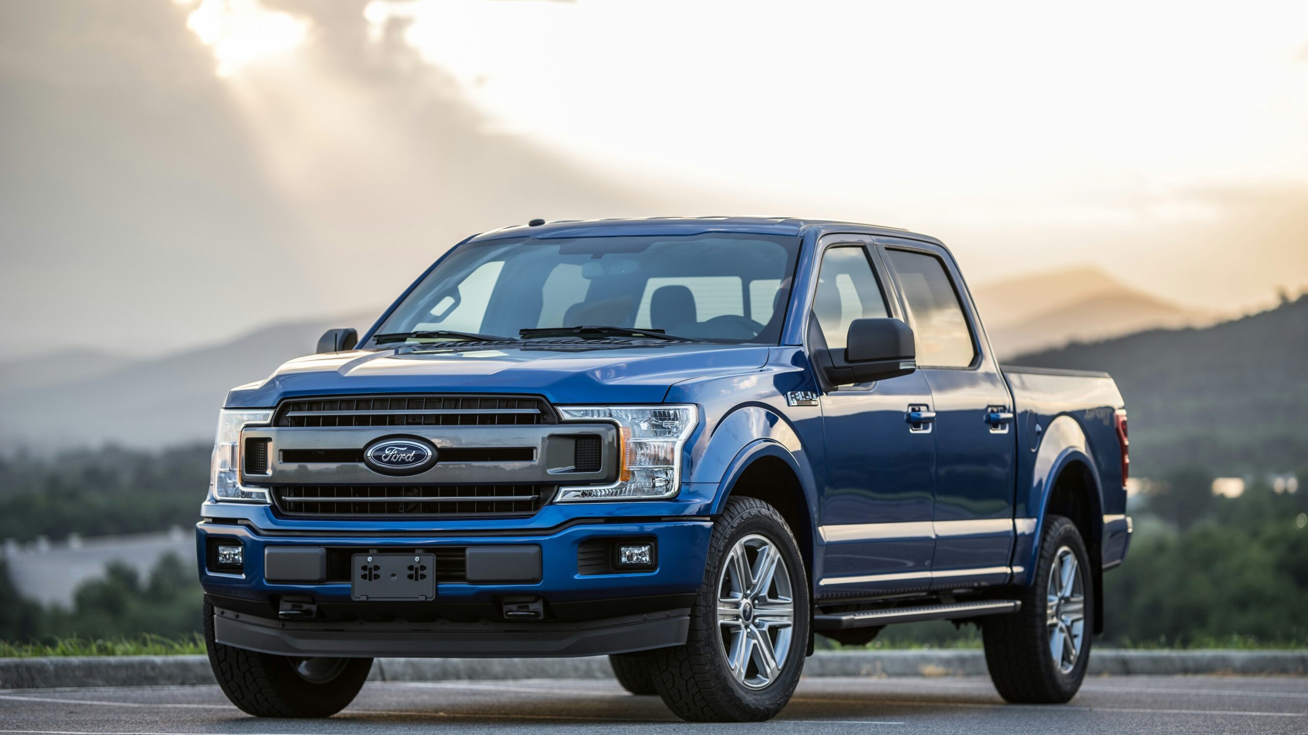 blue Ford pickup truck blue Ford pickup truck