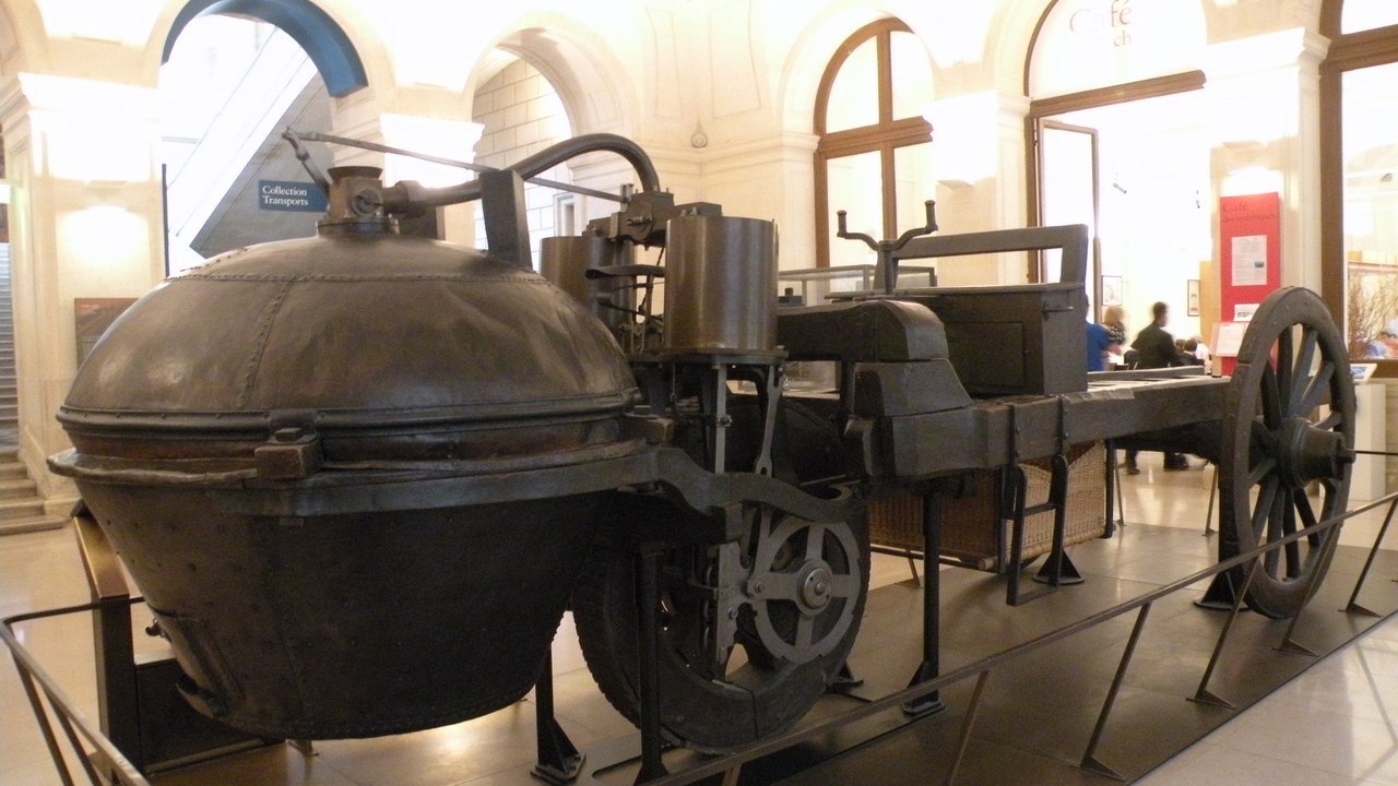 Cugnot fardier à vapeur — Image Credit: Chatsam - CC BY-SA 4.0/Wiki Commons